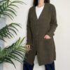 TENSIONE IN – Cardigan lungo verde militare