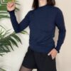 HAVEONE – Maglia mezzo collo con rouches blu