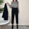 MARYLEY – Pantalone con elastico in vita nero