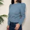 SUSY MIX – Maglione manica sbuffo azzurro polvere