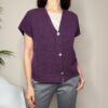 TENSIONE IN – Gilet in maglia shadow purple