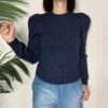 HAVEONE – Maglia girocollo manica sbuffo blu