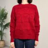 HAVEONE – Maglione traforato cuori bordeaux