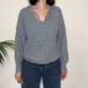 VICOLO – Maglione scollo V pizzo grigio