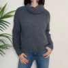 HAVEONE – Maglione collo alto paillettes grigio