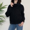 HAVEONE – Maglione collo alto paillettes nero