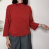 TENSIONE IN – Maglione cropped collo cratere ruggine