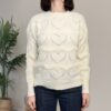 HAVEONE – Maglione traforato cuori panna