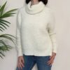 HAVEONE – Maglione collo alto paillettes burro