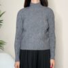 HAVEONE – Maglia mezzo collo treccia grigio