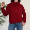 HAVEONE – Maglione collo alto paillettes bordeaux