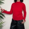 HAVEONE – Maglia mezzo collo con rouches rosso